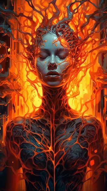 Premium Ai Image Generative Ai Illustration Of Young Fire Witch With