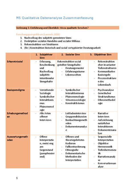 M Qualitative Datenanalyse Zusammenfassung Nachvollzug Des Subjektiv