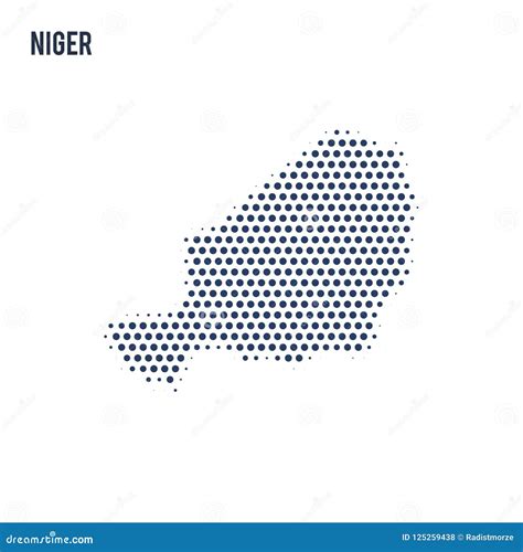 O Mapa Pontilhado De Niger Isolou Se No Fundo Branco Ilustra O Do