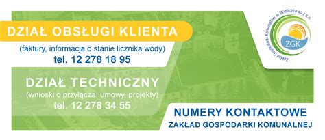 Numery Kontaktowe Do Zak Adu Gospodarki Komunalnej W Wieliczce