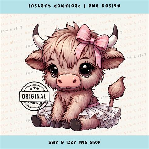 Highland Cow Png Highland Cow Design Pink Cow Coquette Png Cow