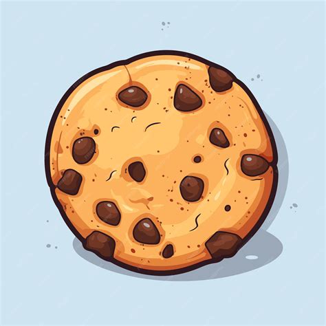 Premium Vector A Chocolate Chip Cookie On A Blue Background