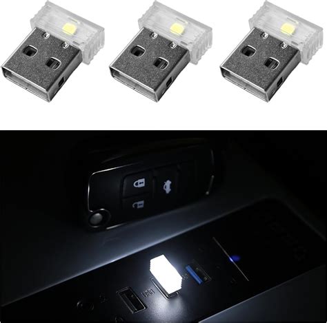 Amazon Suvnie 3PCS Mini USB Car Light Plug In 5V LED Interior