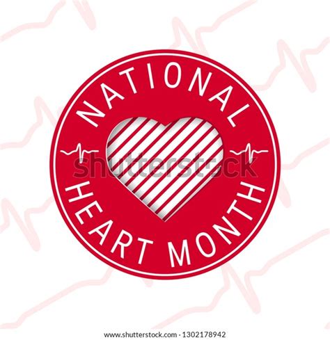 National Heart Month Concept Circle Paper Stock Vector (Royalty Free) 1302178942