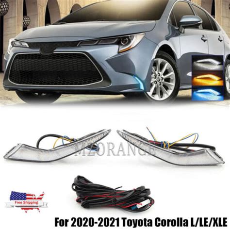 Front Bumper Led Drl Daytime Running Fog Light For Toyota Corolla