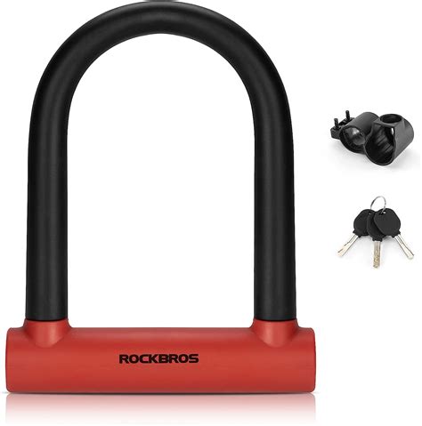 ROCKBROS Antivol en U de Vélo 3 Clés Cadenas Vélo Avec Support Serrure