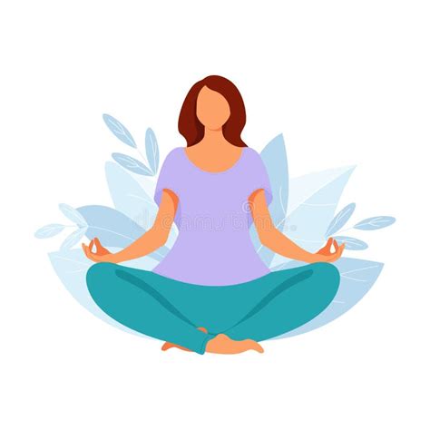 Woman Meditate In Yoga Pose Person Doing Meditation For Relax And