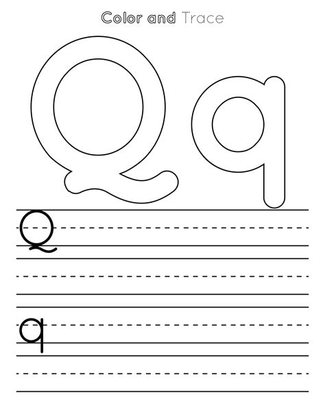 Q Letter Tracing Worksheet Uppercase And Lowercase Letter Or Alphabet