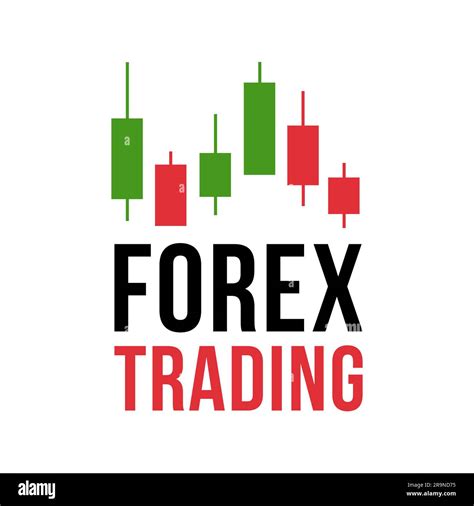 Vector Logo With Candlestick Trading Chart Analyzing In Forex Stock