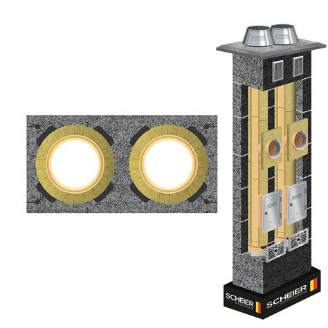 Komin Systemowy Ceramiczny Dual 200 200 6m System KOMIN SCHEIER DUAL