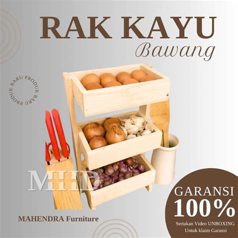 Jual Rak Bawang Susun Kayu Kekinian L Rak Bumbu Dapur Serbaguna