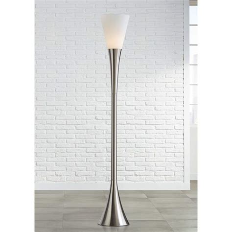 Possini Euro Piazza Brushed Nickel Torchiere Floor Lamp 5y584