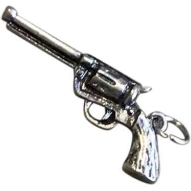 Sterling Silver Revolver Charm Gem