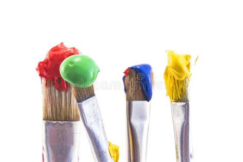 Brushes With Paint Drop Stock Image Image Of Painter 12369385