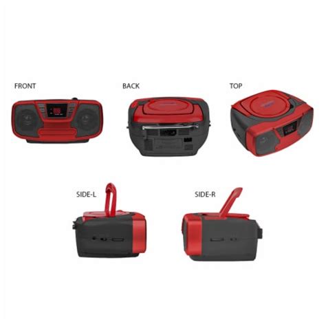 Riptunes Bluetooth Portable Cd Boombox With Amfm Radio Red 1 Kroger