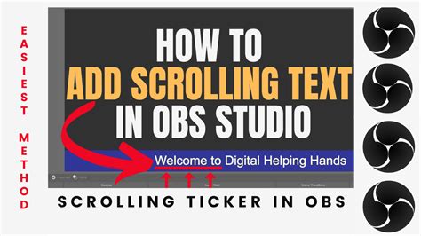 How To Create Scrolling Text In Obs Studio Which Option Is Used To