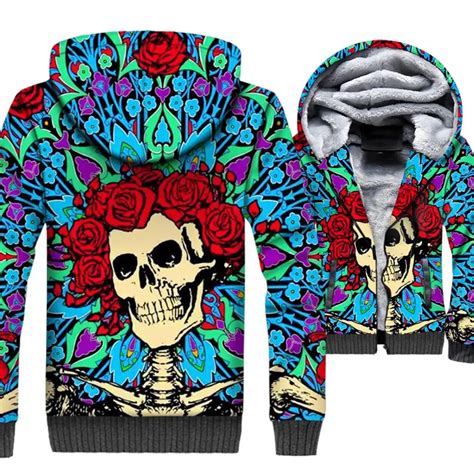 2018 Fashion 3d Flower Skulls Printed Hoodies Male Hip Hop Sweatshirts