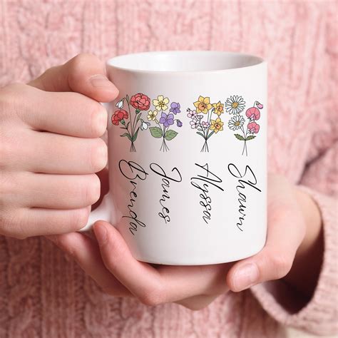 Custom Birth Month Birth Flower Mug Plant Mom Mug Mothers Day T