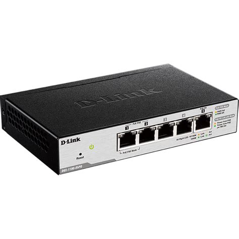 D Link Smart Managed PoE Powered 5 Port Gigabit DGS 1100 05PD