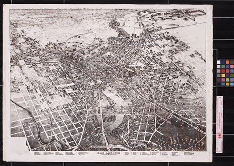 Bird S Eye View Of San Antonio Bexar Co Texas 1886 Looking North East Side 1 Of 1 The