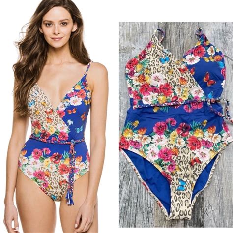 Johnny Was Swim Nwt Johnny Was Fleur Braided Wrap One Piece