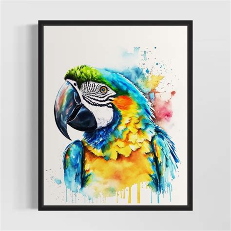 Macaw Poster Etsy