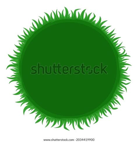 Frame Green Grass Circle Vector Illustration Stock Vector Royalty Free