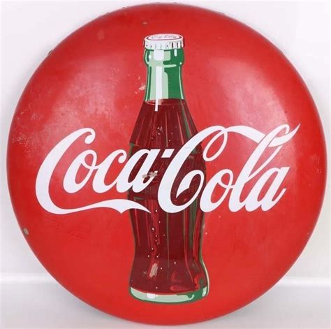 Vintage 1940s50s Coca Cola 24 Tin Button Sign