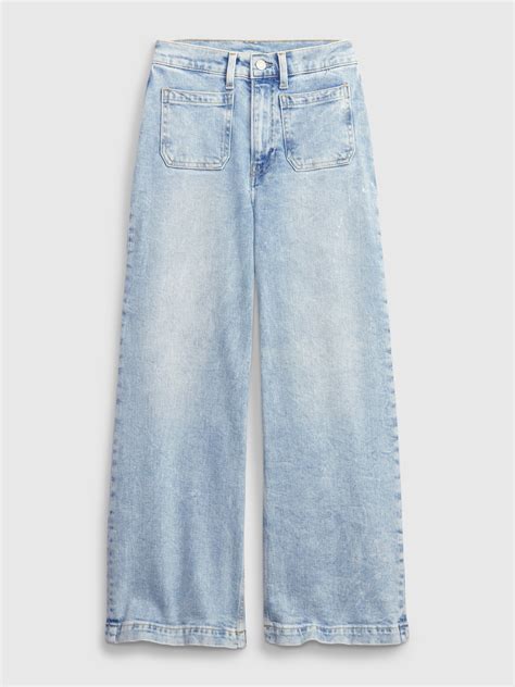 High Rise Stride Wide Leg Ankle Jeans Gap