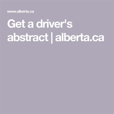 Get A Drivers Abstract Albertaca Abstract Drivers