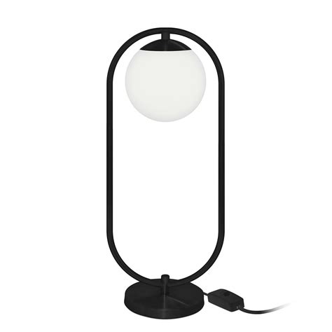 Abajur Luminaria De Mesa De Luxo Moderna Aro Orby Preto MadeiraMadeira