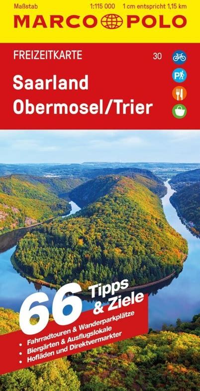 Wegenkaart Landkaart Marco Polo Freizeitkarte Saarland Obermosel