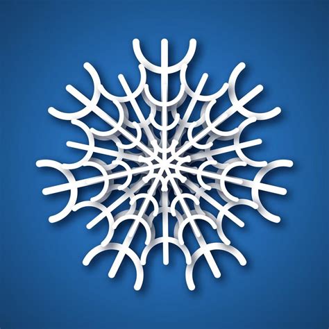 Paper cut snowflake. White snowflake on blue background. Christmas and ...