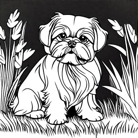 Shih tzu dog coloring page Lulu Pages