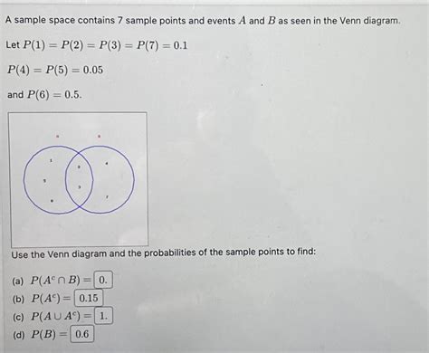 Solved A Sample Space Contains Sample Points And Events A Chegg