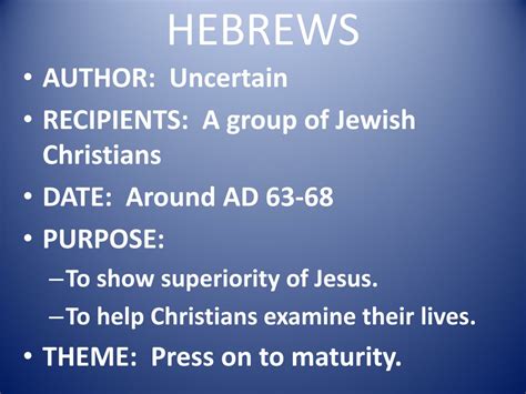 Ppt Hebrews Powerpoint Presentation Free Download Id9539974