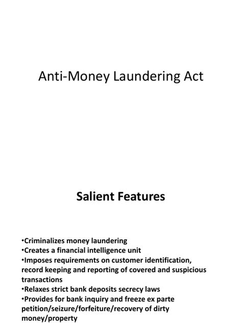 Anti Money Laundering Act Pdf Money Laundering Public Law