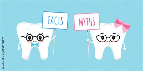 Cute Tooth With Fact And Myth Plates Dental True Or Fiction Education