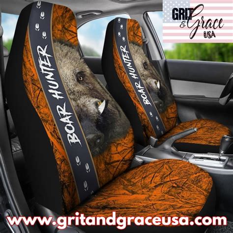 Boar Hunter Orange Camo Universal Fit Set Of 2 Car Seat Etsy