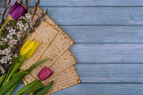 Traditional Pesach Celebration Kosher Matzah And Unleavened Bread For