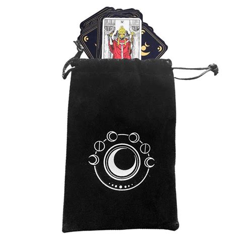 Velvet Tarot Pouch Moon Phase Tarot Dice Bag Tarot Bag Reusable