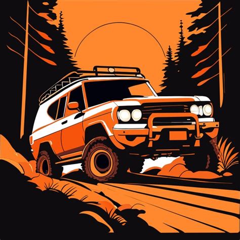 Car Street Style 4runner Vector Illustration Flat 2 Premium Ai