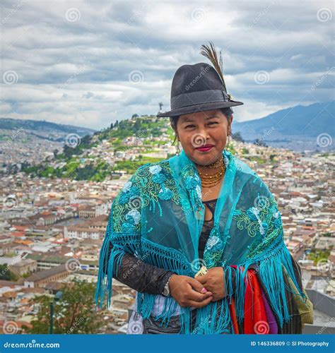 Indigenous Woman Portrait In Quito Ecuador Editorial Stock Image