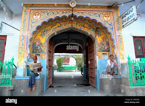 Traditional Painting On The Entrance Gate Of Lodha Building Ganj