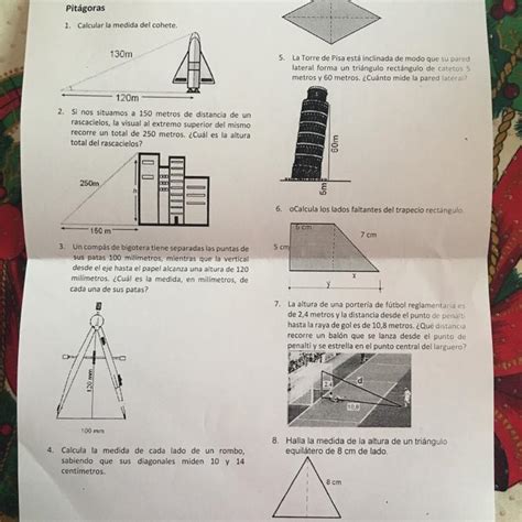 Teorema De Pitágoras Alguien Me Ayuda Por Favor Y Me Explican Cómo Le