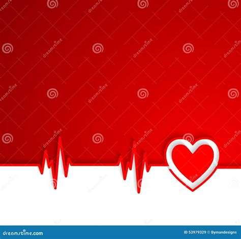 Het Hart Sloeg Cardiogram Met Hartvorm Vector Illustratie