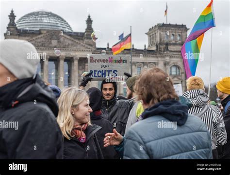 Berlin Deutschland Demo Gegen Rechtsextremismus Unter