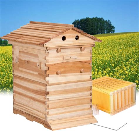 Auto Beehive Frame Comb 7pcs Automatic Wooden Beehive House Auto Honey Hive