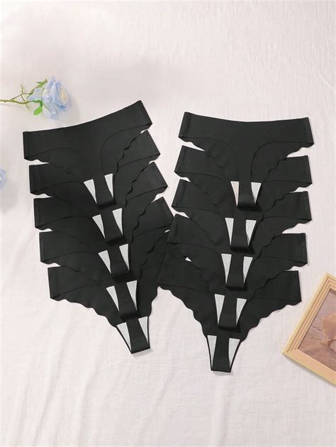 10 Pairs Of Women Seamless Thongs One Piece Adhesive Sexy Thongs