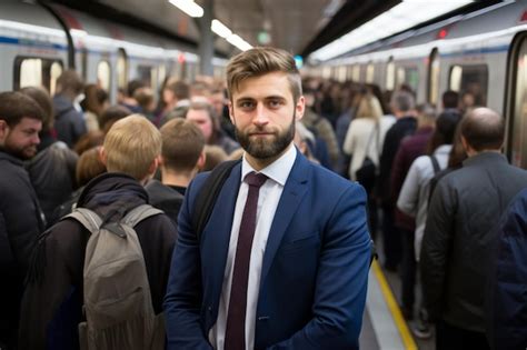 Un Hombre Con Traje Y Corbata Parado Frente A Una Multitud De Personas